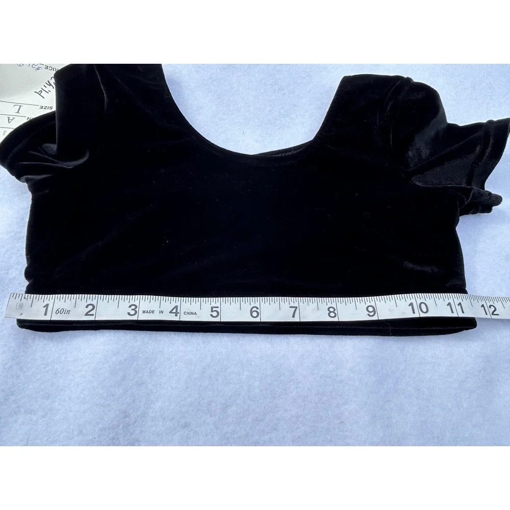 Affluence Dancewear Girls Size Large Black Dance Crop Top Ballet Jazz